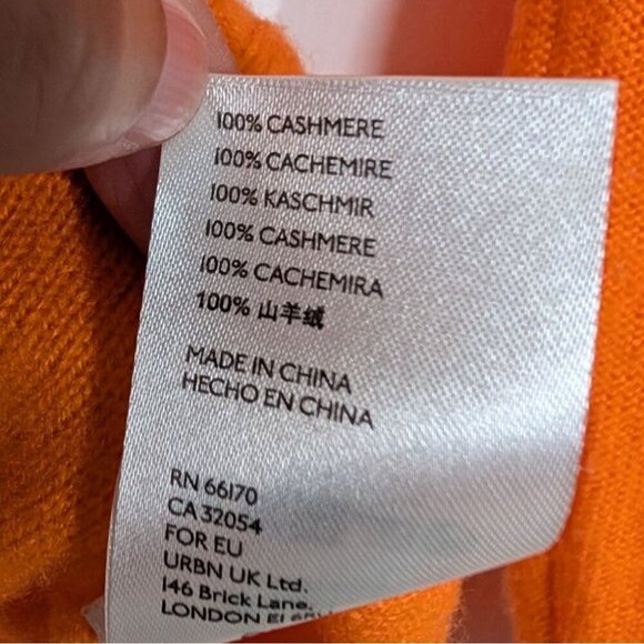 Pilcro 100% Cashmere Sweater Womens Size Small Orange Mock Neck Anthropologie - Picture 5 of 10